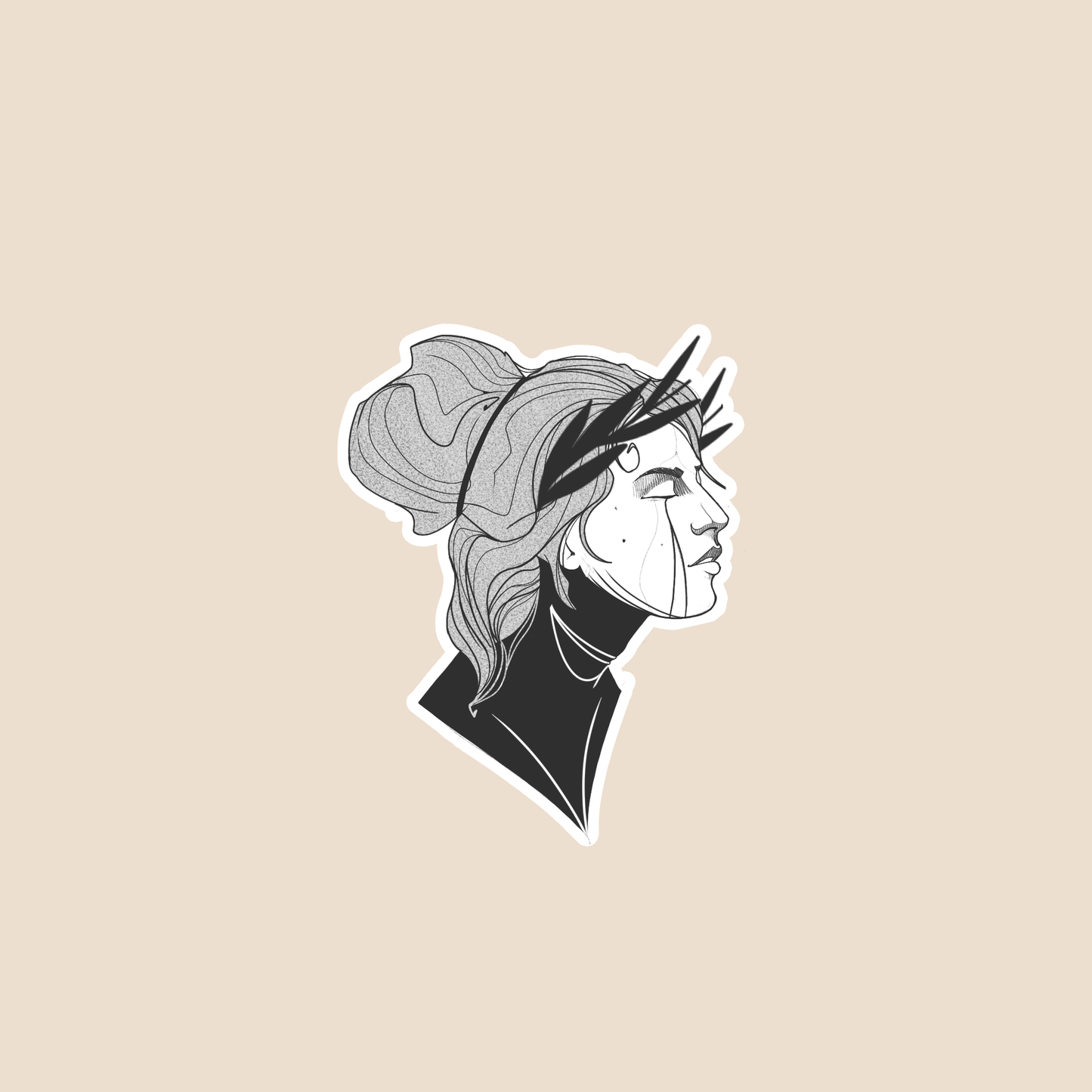 Set de 5 Stickers - Portraits Noir & Gris