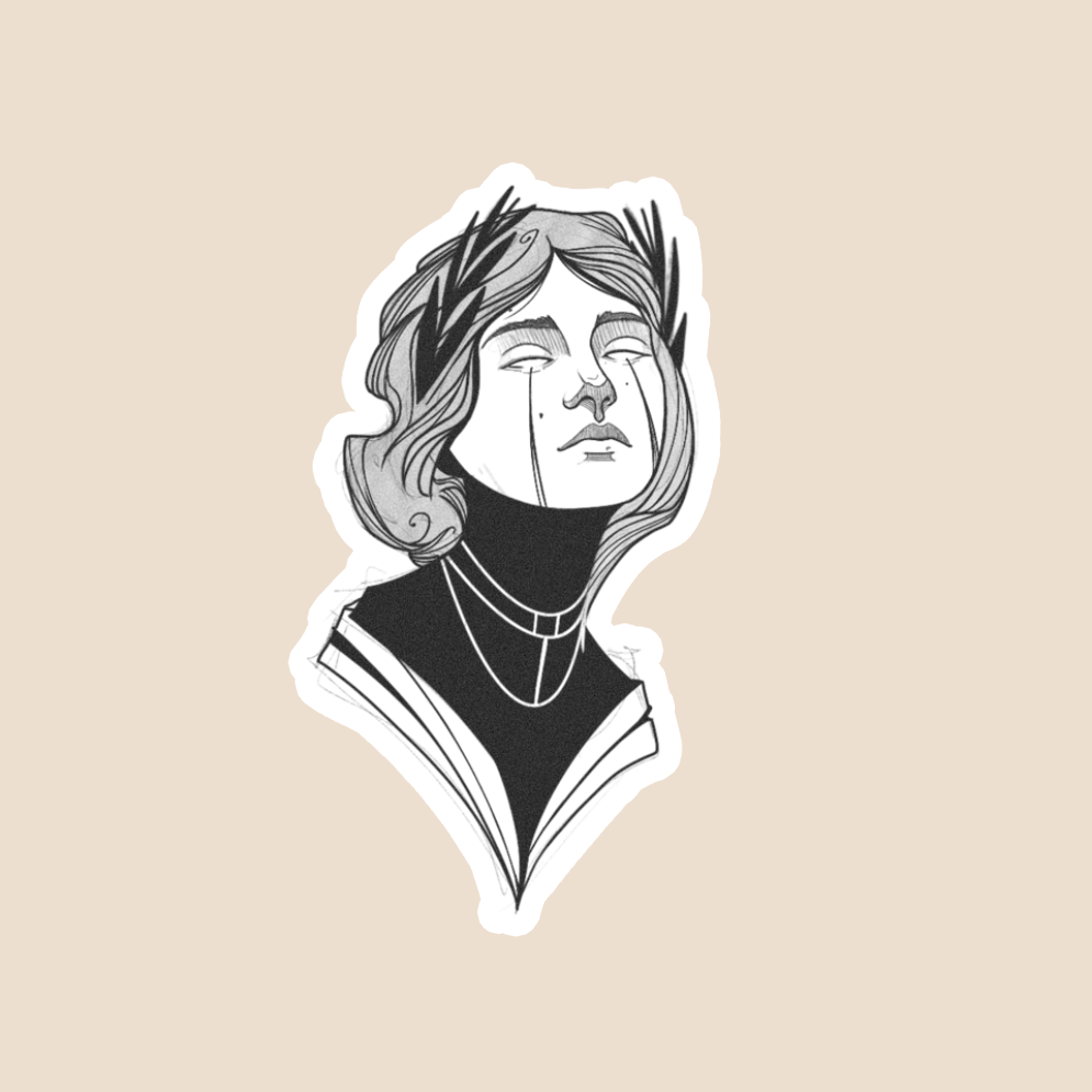 Set de 5 Stickers - Portraits Noir & Gris
