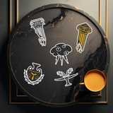 Set de 5 stickers - Noir & Jaune
