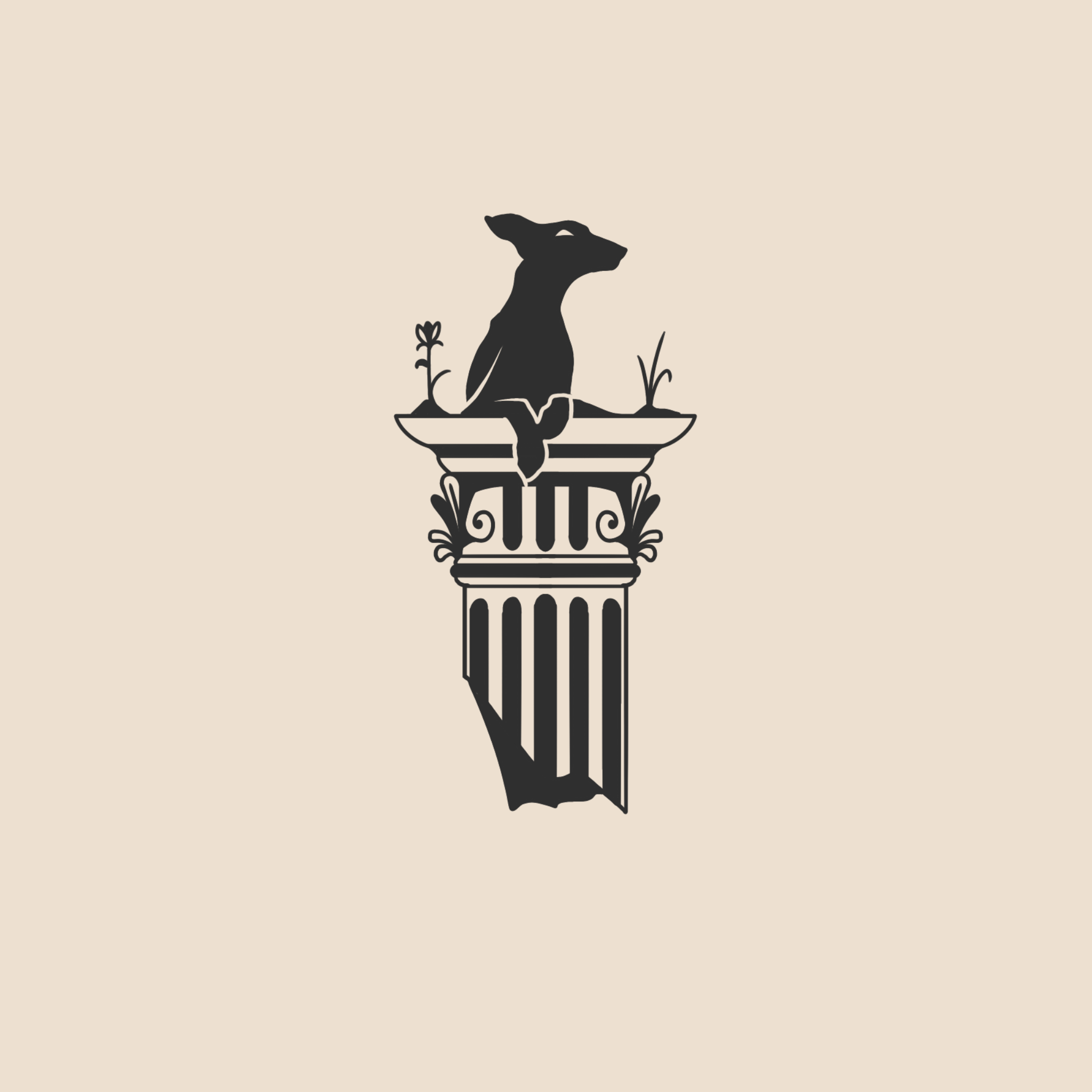 Greek column with good boy - 1388