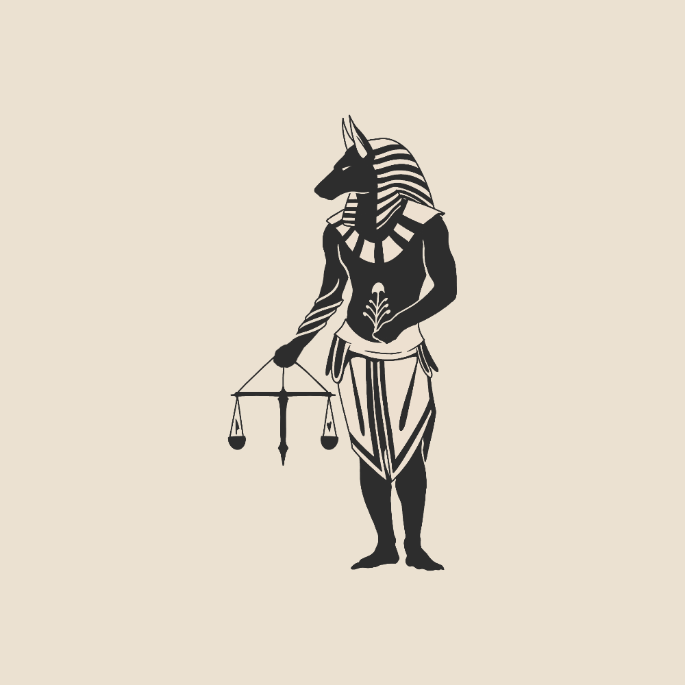 Anubis weighing soul - 1707