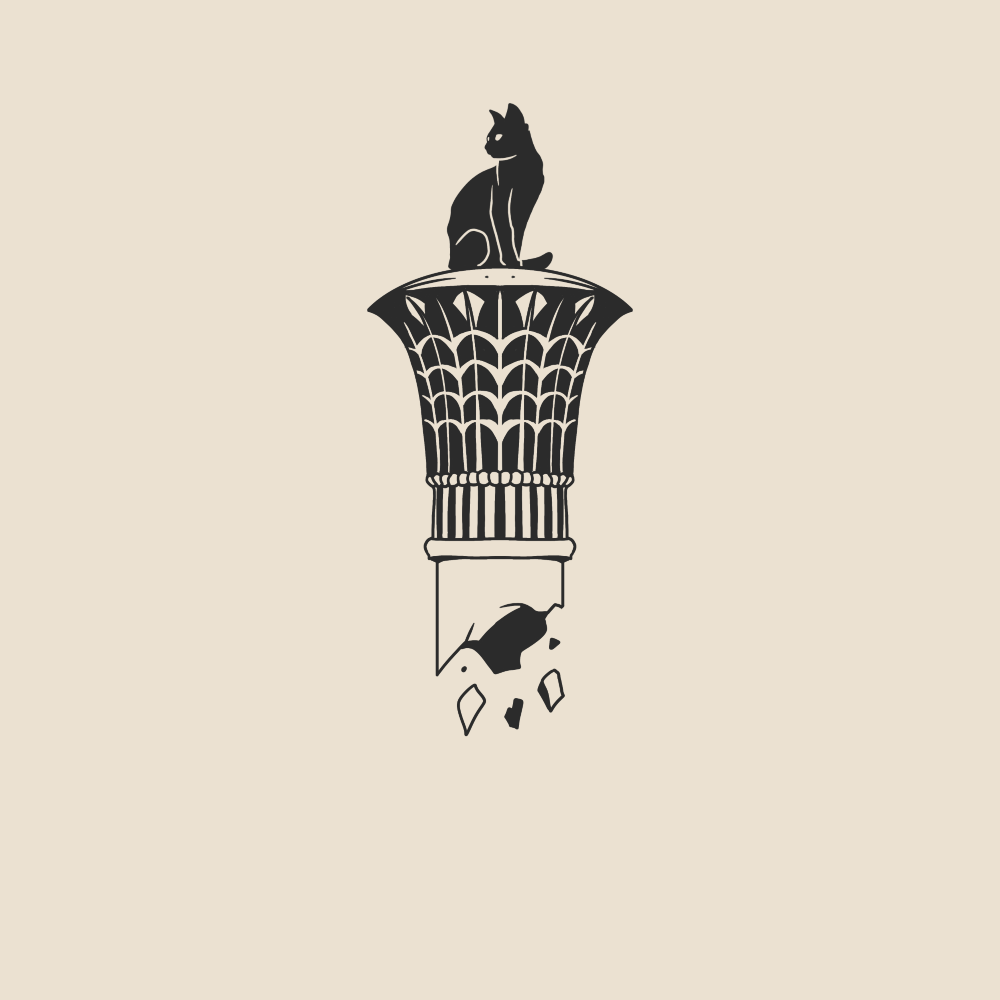 Cat on egyptian column - 2079