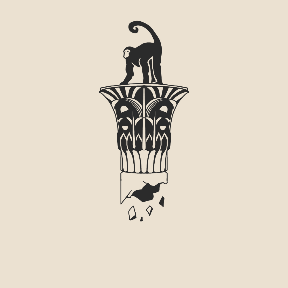 Monkey on egyptian column - 2080